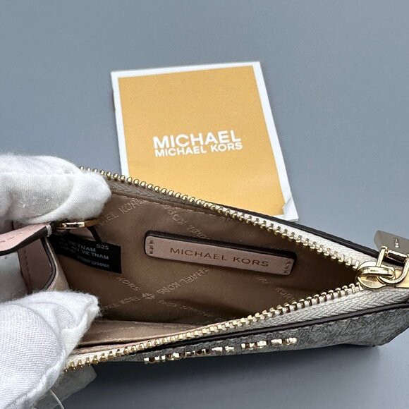 MIchael Kors Jet Set Vanilla Soft Pink Small Coin Purse Wristlet 32F1GJ6P1B NWT - Picture 10 of 16